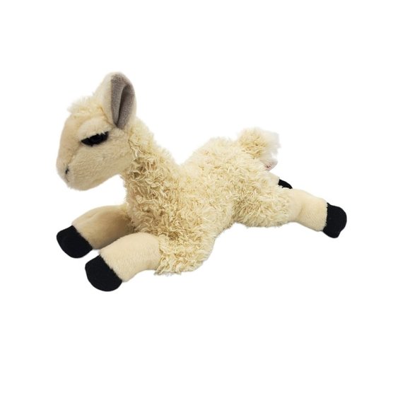 12 Inch Miyoni Tan Llama Plush Stuffed Animal by Aurora EUC No Tag Fluffy - Picture 3 of 6